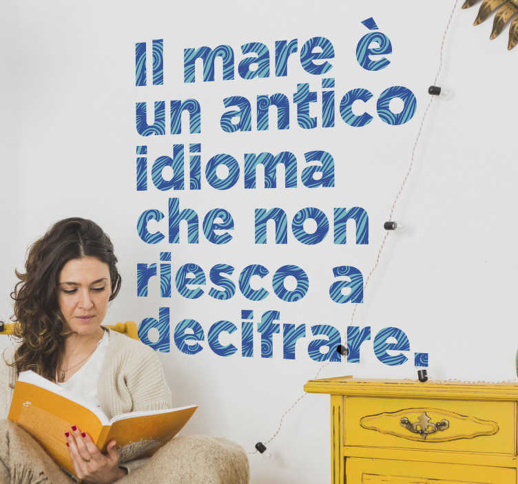 Adesivo da parete frase sul mare