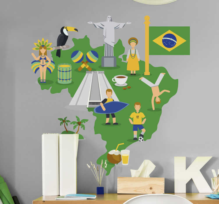 Autocolante mapa mundo para quarto juvenil - TenStickers