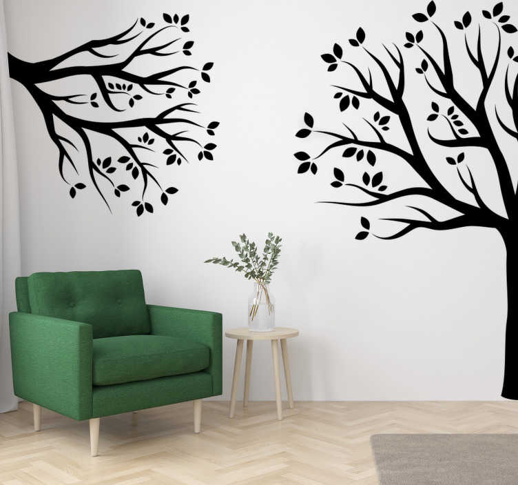 Corner tree plant wall sticker - TenStickers