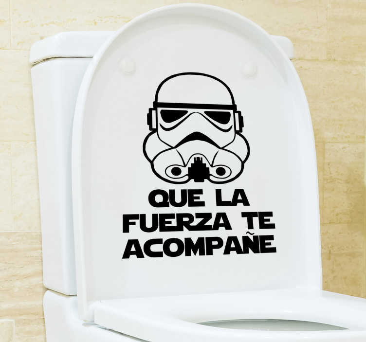 Vinilo para baño frase que la fuerza esté contigo - TenVinilo