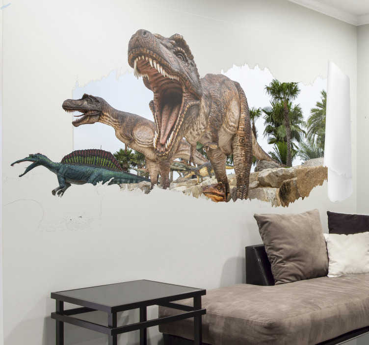 Dinosaurio Godzilla Gracioso Niños Habitación Guardería Vinilo Autoadhesivo Con Pared DN3 