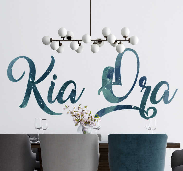 Kia Ora home text wall decal TenStickers