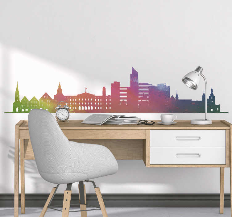 Silhuett av oslo skyline silhuett klistremerke - Tenstickers