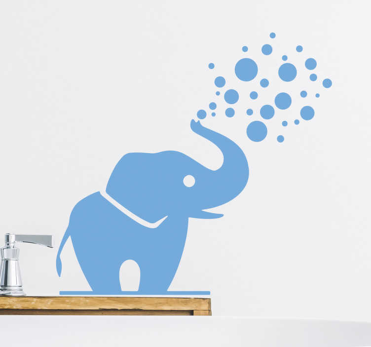 Sticker salle de bain avec petit éléphant animal sauvage