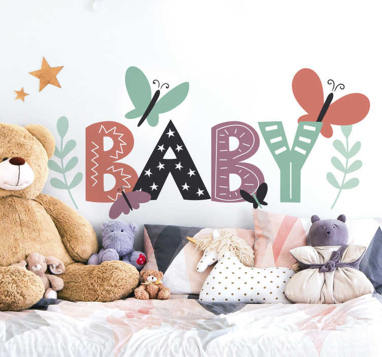 Stickers Muraux Chambre Bebe Papillons Tenstickers 