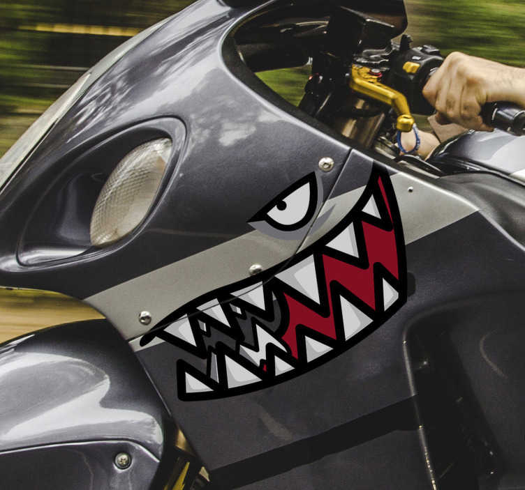 Equipar Oblicuo adyacente Vinilo para motocicleta de tiburón - TenVinilo