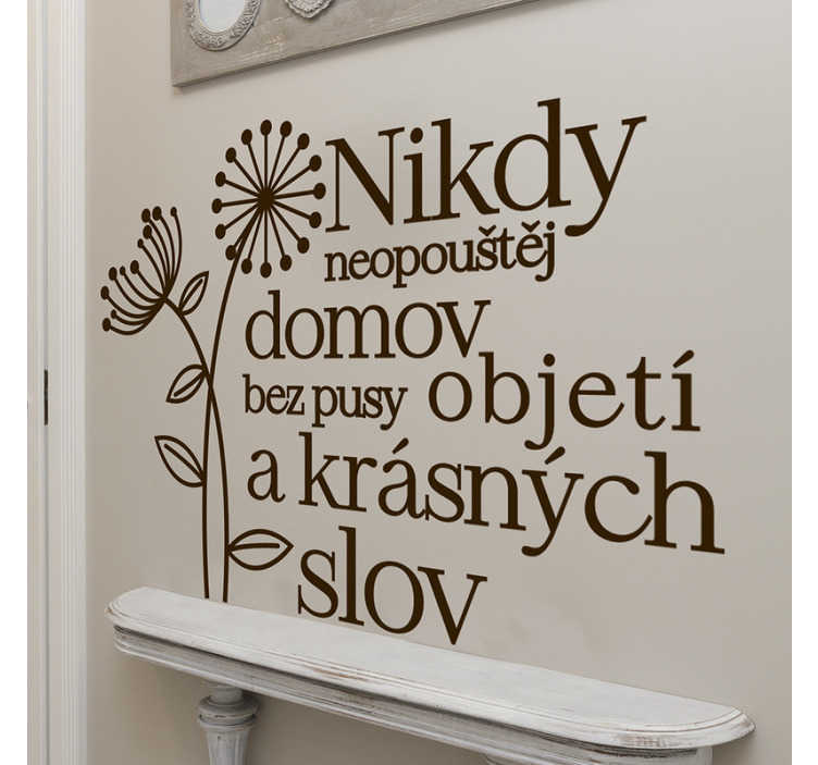 Nikdy neopouštějte domov s texturou nálepky pampelišky - TenStickers