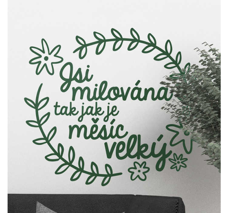 Jste milovaní domácí textové nálepky na zeď - TenStickers