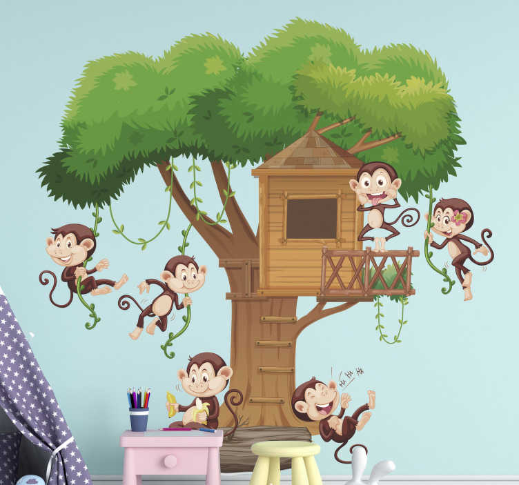 Vinis para quarto infantil Salto de macaco - TenStickers