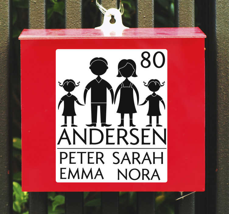 Postkasse to døtre tekstdekor - Tenstickers