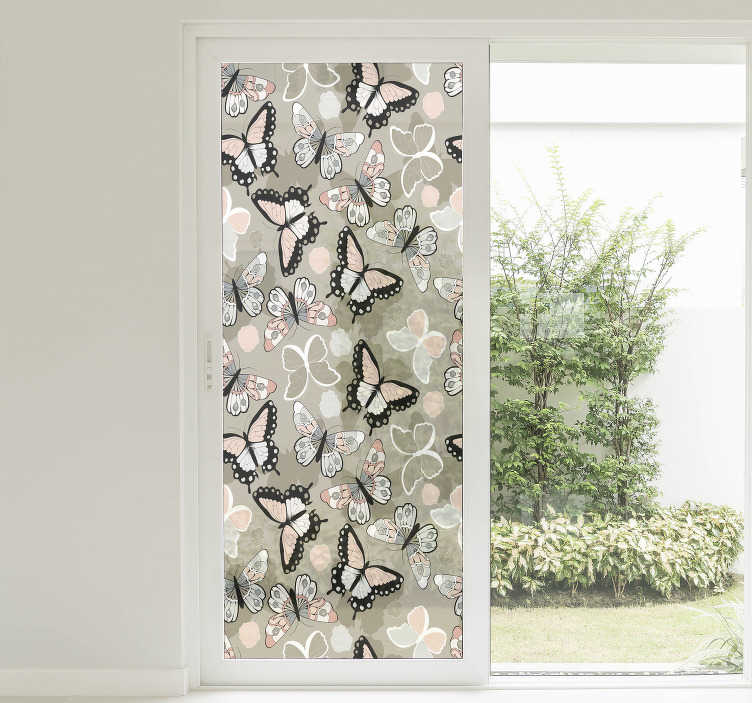 Vinilo ventana pequenas mariposas 85x55cm - adhesivo de pared