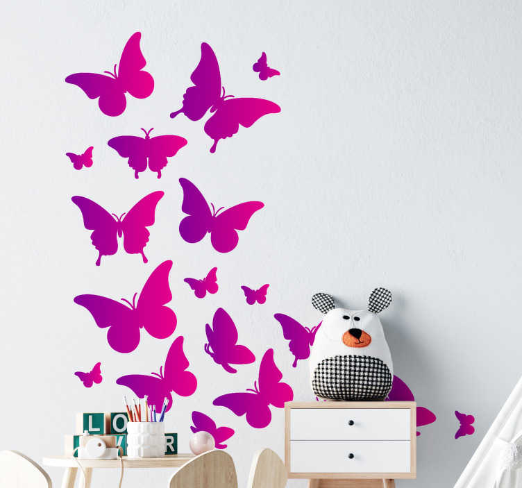 Vinilo Decorativo Infantil Mariposas Personalizado Sticker De Pared  Calcomania 115x55cm