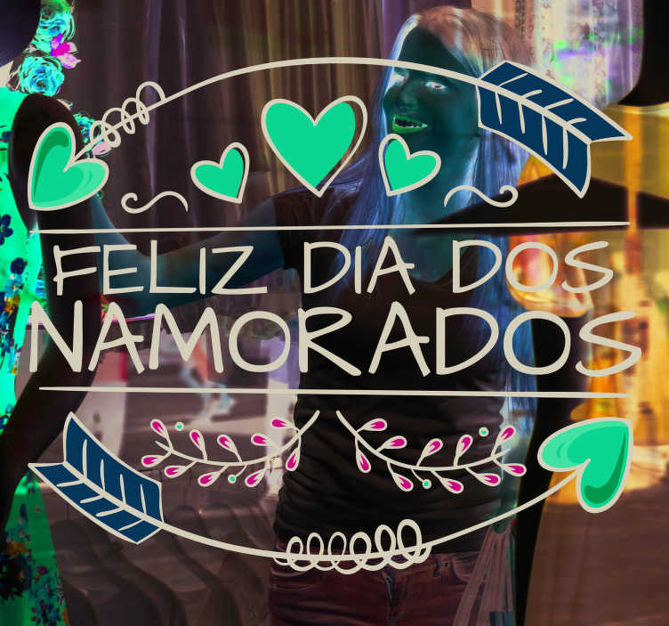 Vinil decorativo para montras Adorno Dia dos Namorados - TenStickers