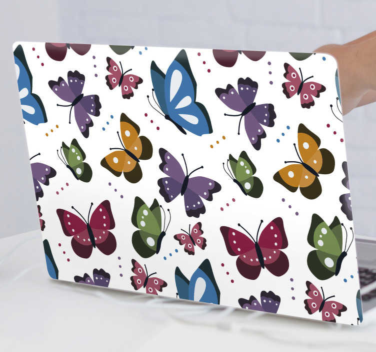 Image of sticker skincomputer portatile farfalle colorate