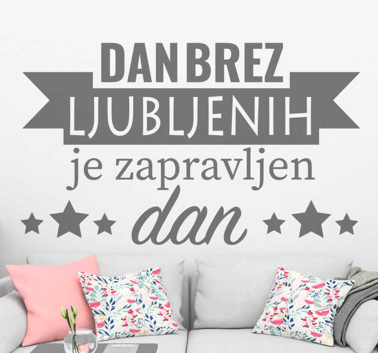 Dan brez nalepk za steno z besedilom - TenStickers