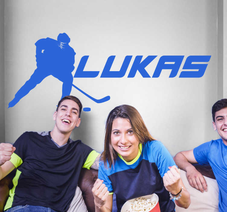 Autocollant personnalisé joueur de hockey