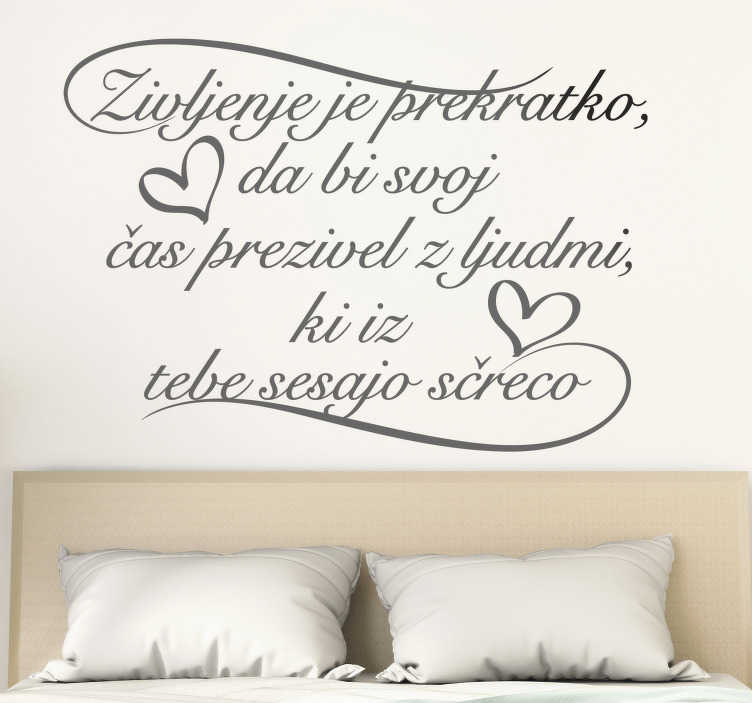 življenje je prekratek srčni motivacijski otklon - TenStickers