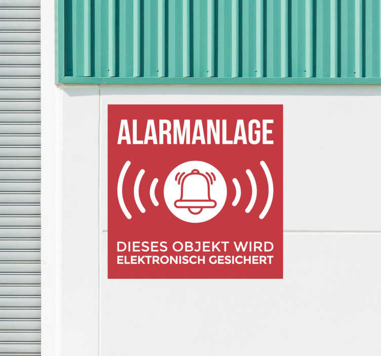 Alarmsystem Warnung Vinyl Aufkleber - TenStickers
