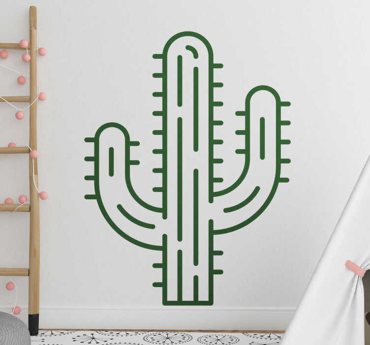 Ralistic sober cactus plant decal