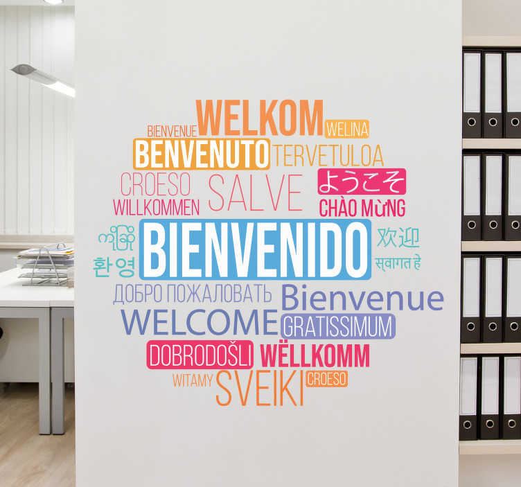 Bienvenidos welcome entryway front door decal wall decal, welcome in  spanish, spanish door sign