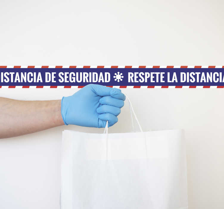 Vinilo respetar distancia de seguridad - casa