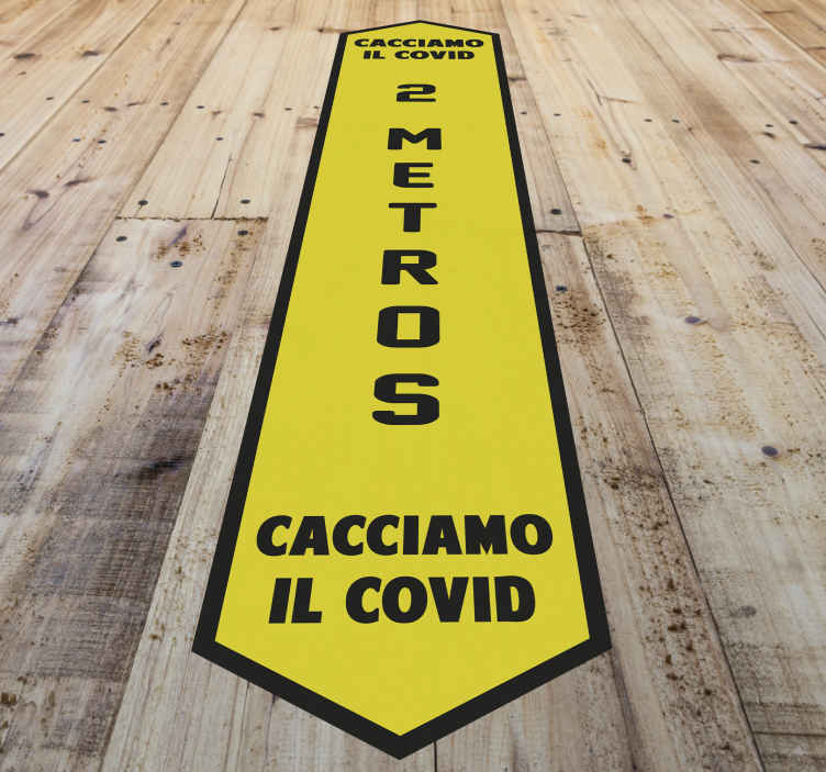 Adesivo per pavimento Distanza 2 metri