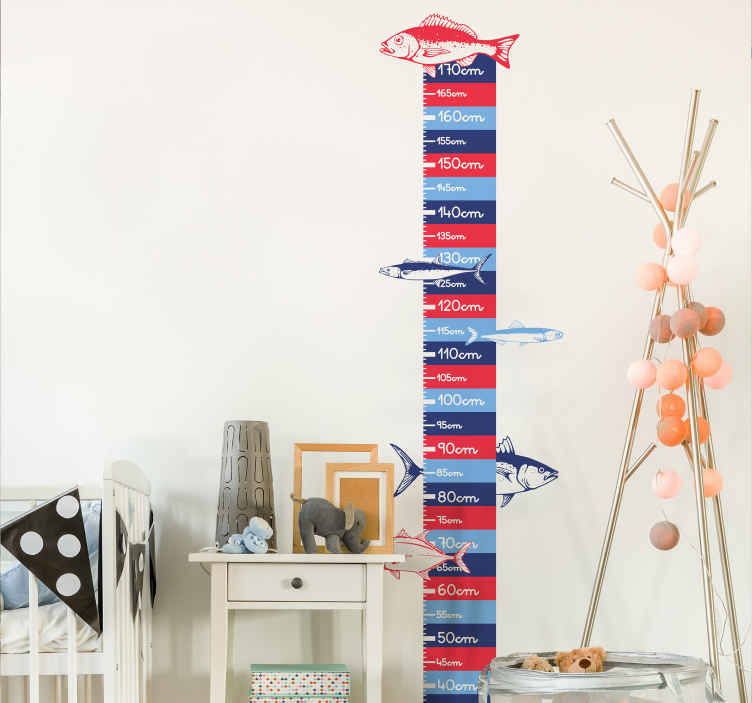 Sticker toise colorée Poissons
