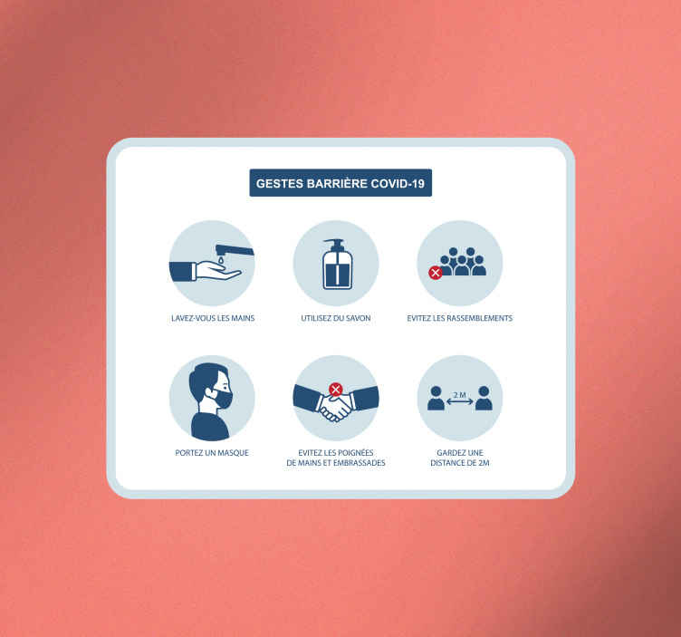 Sticker Dessin Prévention du covid-19