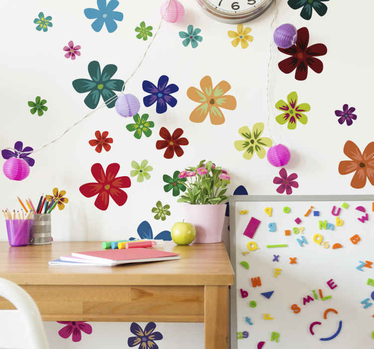 Sticker mural Fleurs multicolores - TenStickers