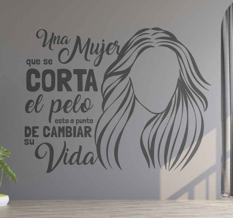 Vinilo para peluquería frase motivadora de mujeres - TenVinilo