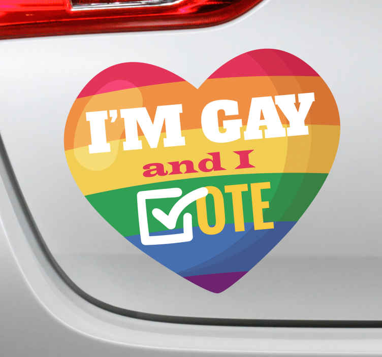 LGBT Pride Rainbow Heart Vinyl Car Decal