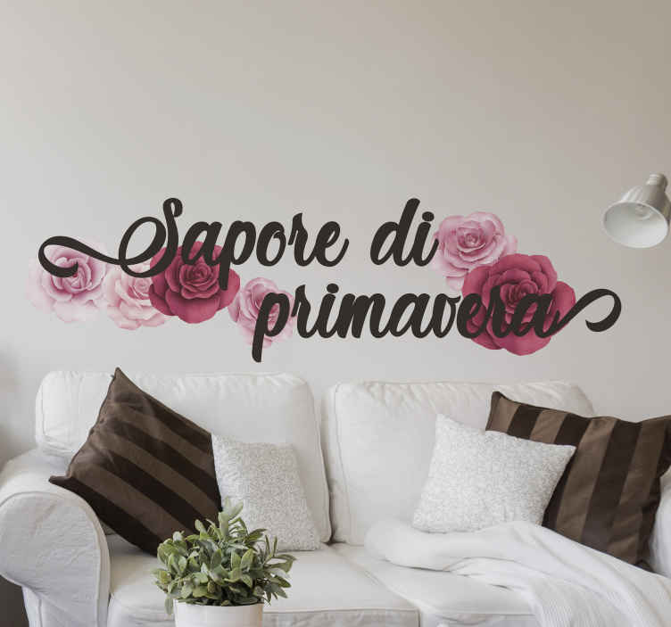 Scritta adesiva per la casa fiori di rosa