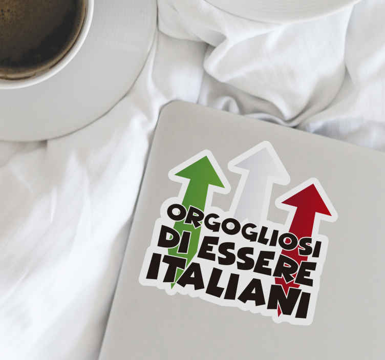 Scritta adesiva per parete frecce bandiera italiana