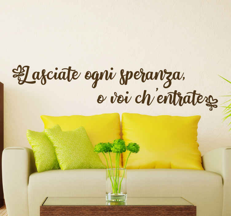 Scritta adesiva per la casa citazioni di dante