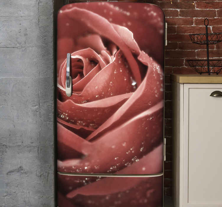 Kühlschrank Folie Klebefolie Aufkleber für Küche Blumen Rosa Rosen 
