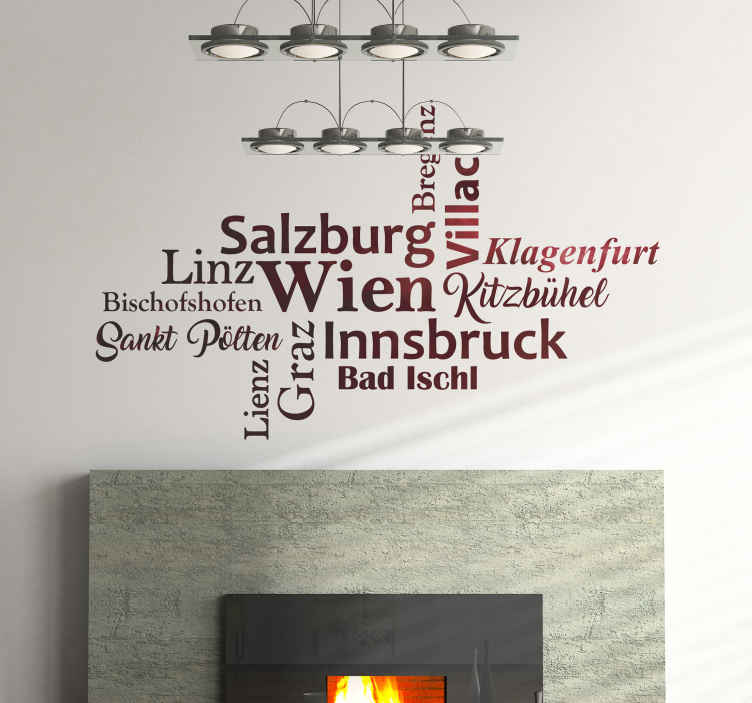 Aufkleber Österreich Städte - TenStickers