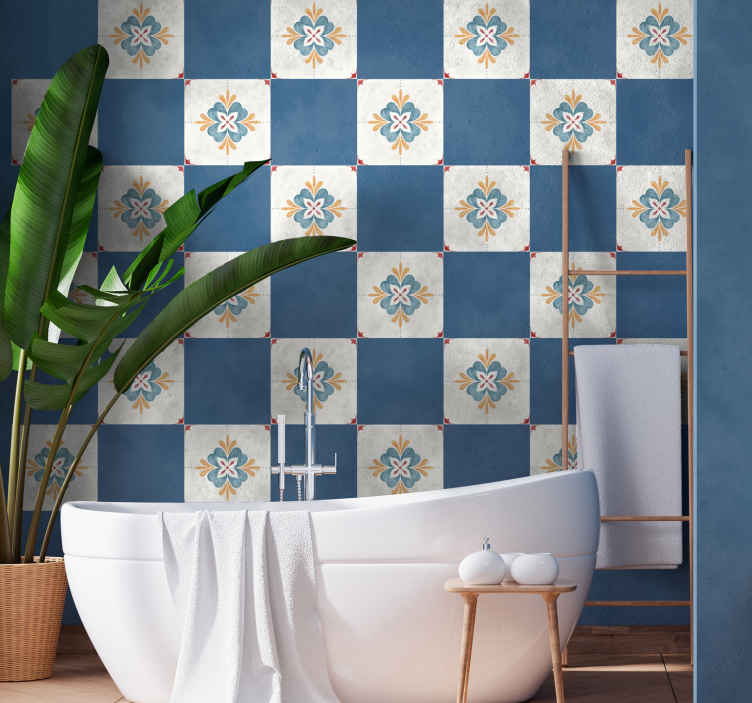 Baldosas de vinilo con patrón de Azulejos, baldosas de vinilo adhesivas  azules, baldosas de vinilo blanco para baño, paneles de pared de vinilo de  retazos, fáciles de limpiar -  México