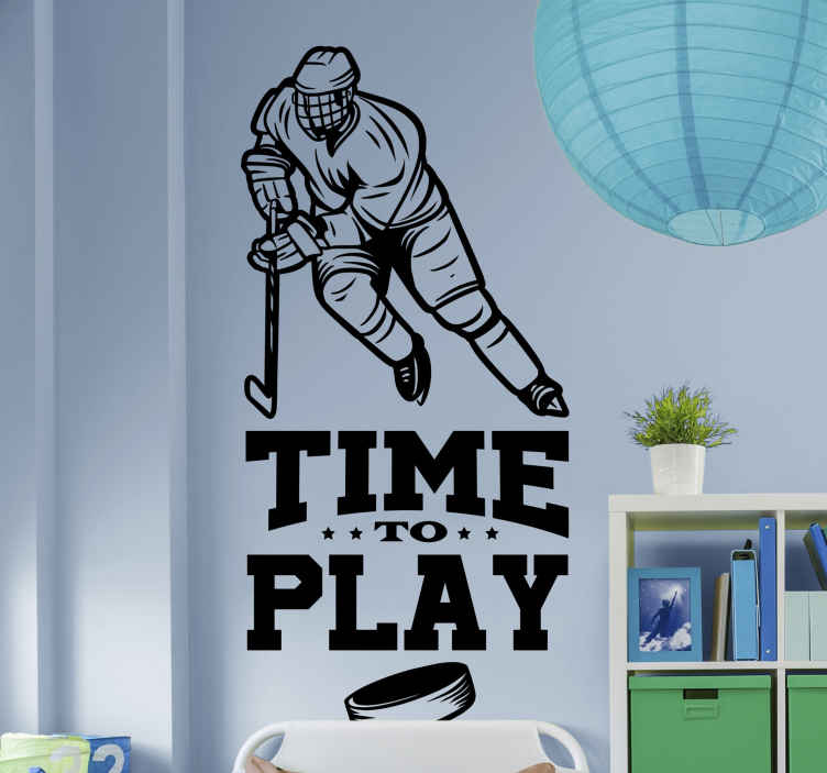 Sticker mural Sport Hockey et texte