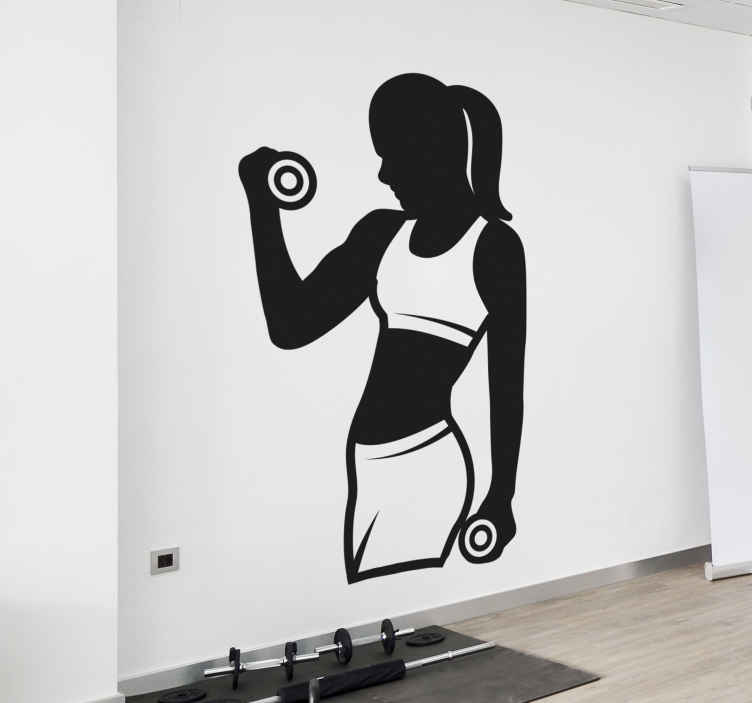 Adesivo murale sport Palestra donna che si allena - TenStickers