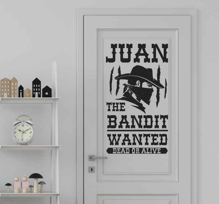 Sticker de Porte Bandit avec nom