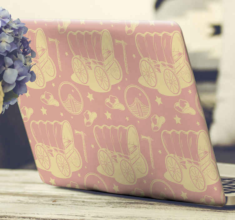 Sticker pc Chariot de cow-boy