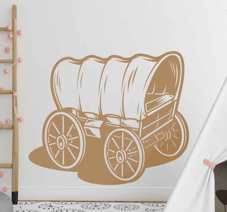 Sticker Mural Chariot de cow-boy