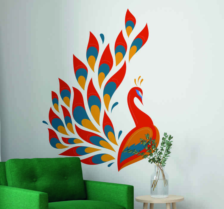 Animals Peacock On Branch Wall Stickers 3D Decals Poster Wallpaper Decor Rooms 
