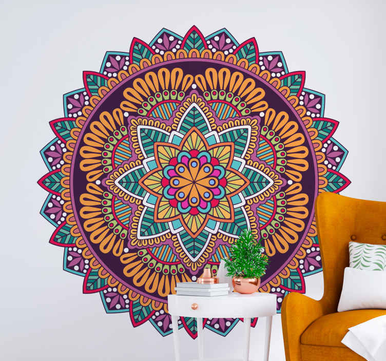 Colorful Lion Mandala Wall Sticker Vinyl Decal Mural Art Decor Full Color Sticker