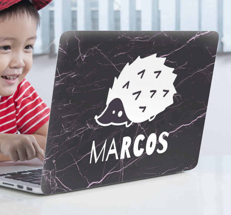 Sticker ordinateur personnalisable Hérisson