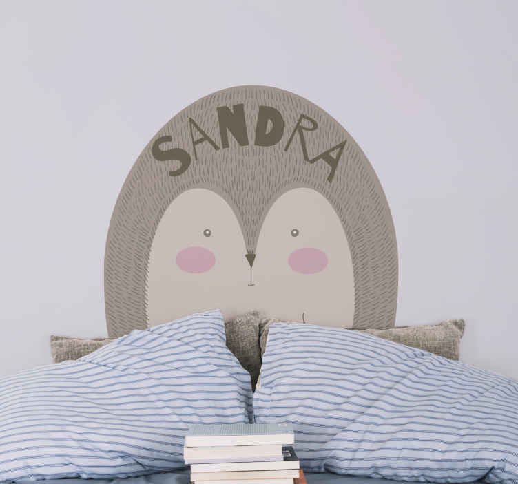 Sticker mural Hérisson avec prénom