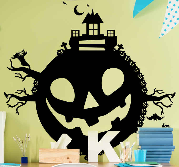 Autocolantes decorativos de halloween árvore e morcegos - TenStickers