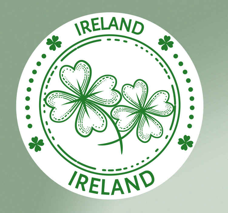 Green Ireland 4 leaf clover Car Sticker - TenStickers