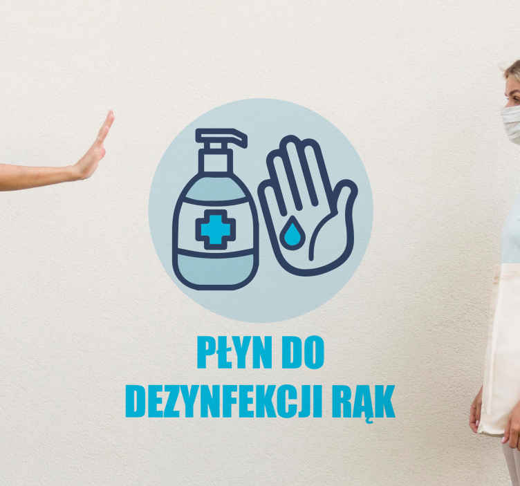 Naklejka na ścianę różne oznaczenia środek odkażający - TenStickers