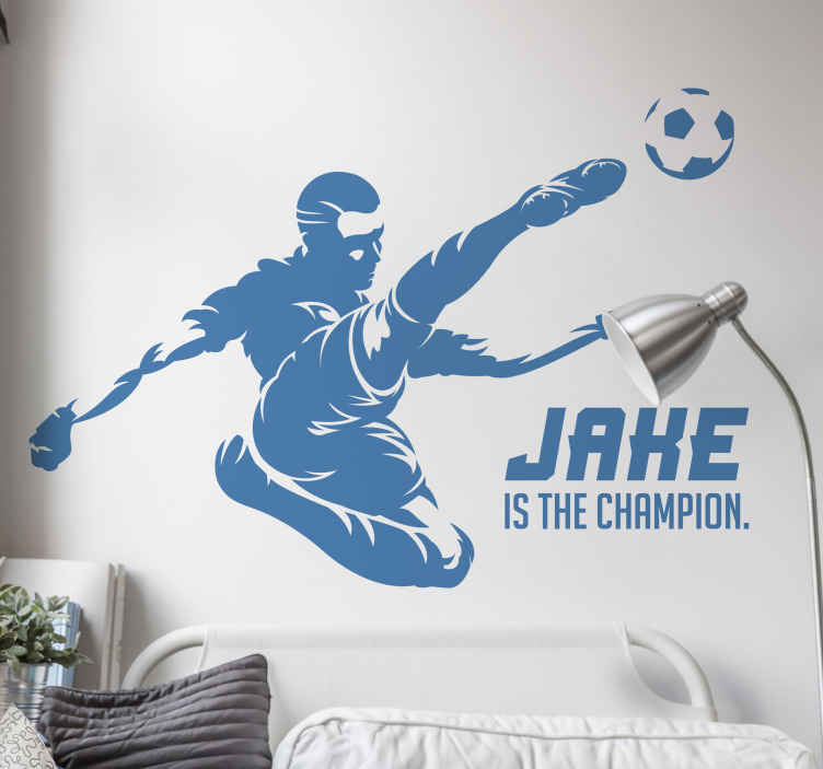 Sticker Mural football personnalisable pour fille - TenStickers